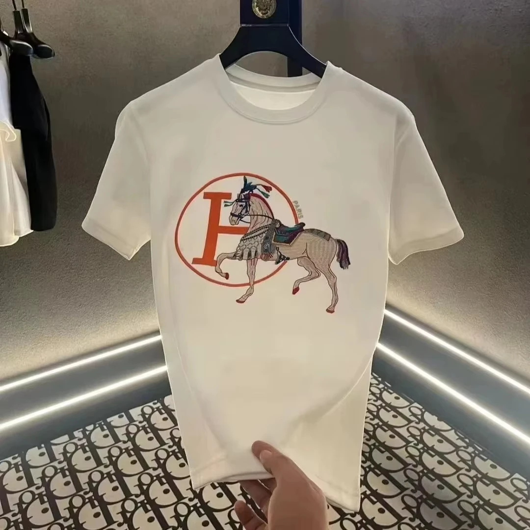 Summer Casuals Fashion T Shirt Mens Tops Luxury Brand Man Short Sleeve Brand Graphics Print Unisex Cotton Clothing cotton short sleeved shirt mens training tshirt