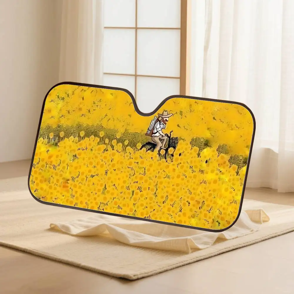 Starry Night Car Sunshade - Artistic Windshield Protector and Visor Accessory