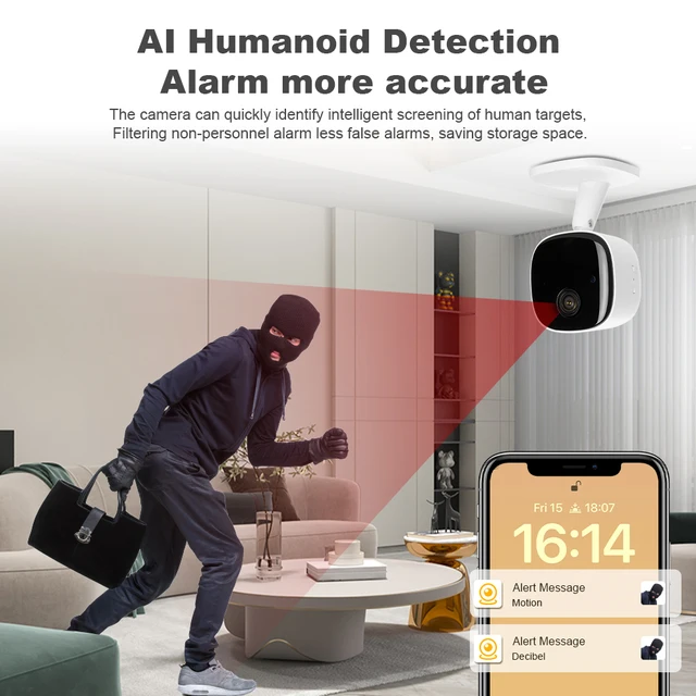 1080P HD Camera Night Vision WiFi Monitor Motion Detect With 2-way Audio Multiple People Share Viewing Security Camera Home 2025 4