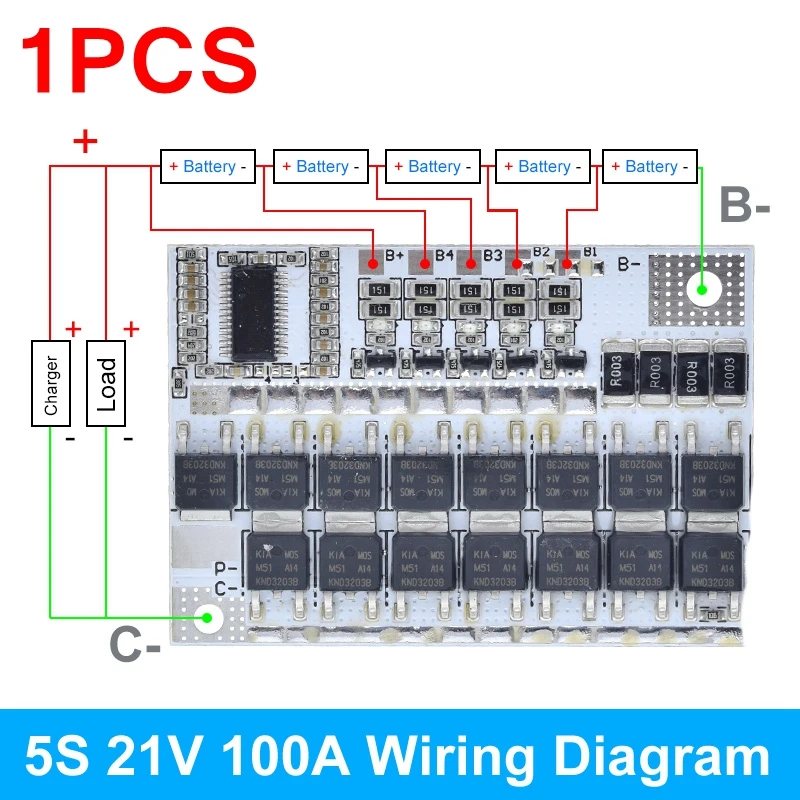 High-Capacity Lithium Battery Protection Circuit Board with Balancing Feature