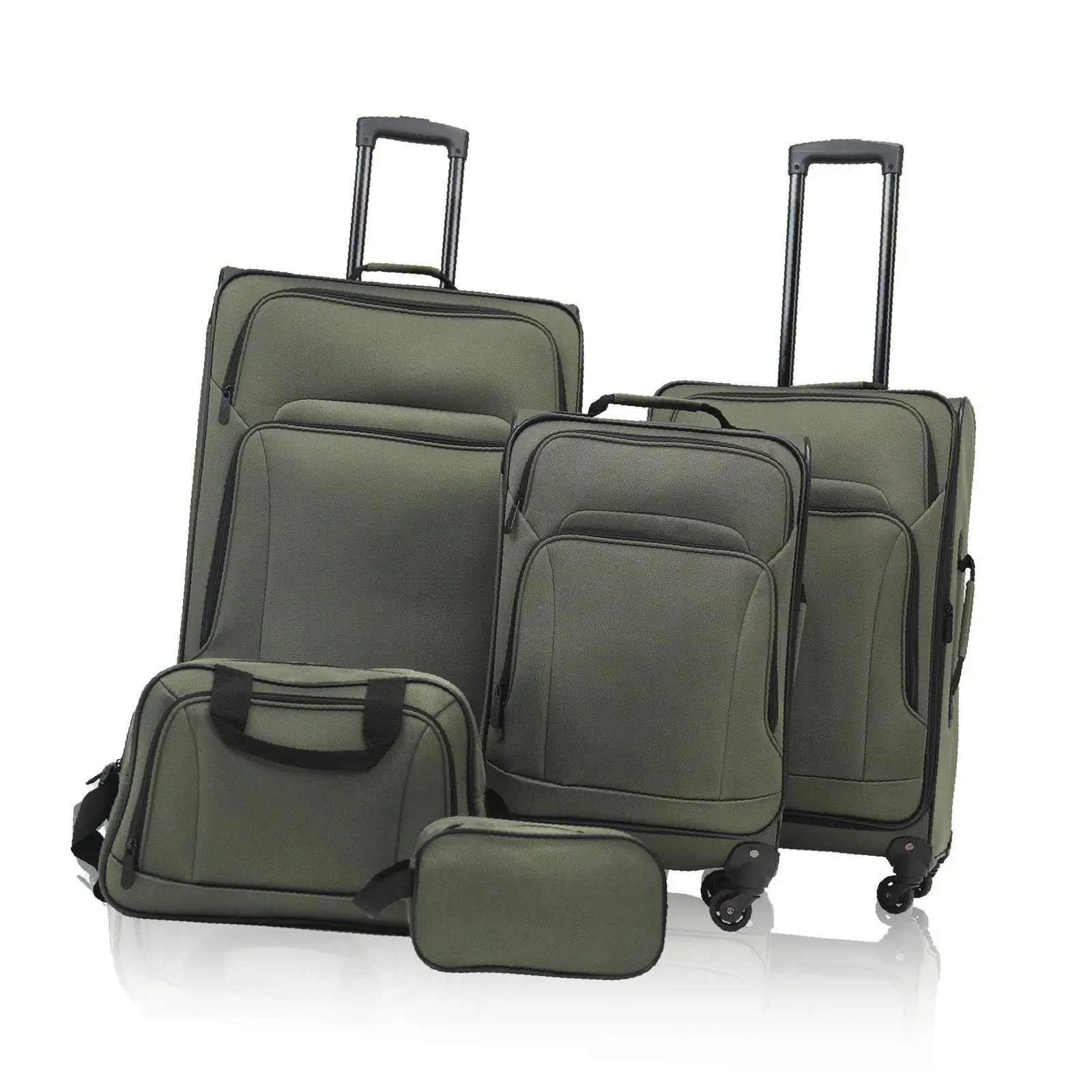 Travel Bag Suitcase Combo Expandable Soft Case Duffel Luggage Set with Wheels 5 Piece Organizer for Business or Leisure Travel