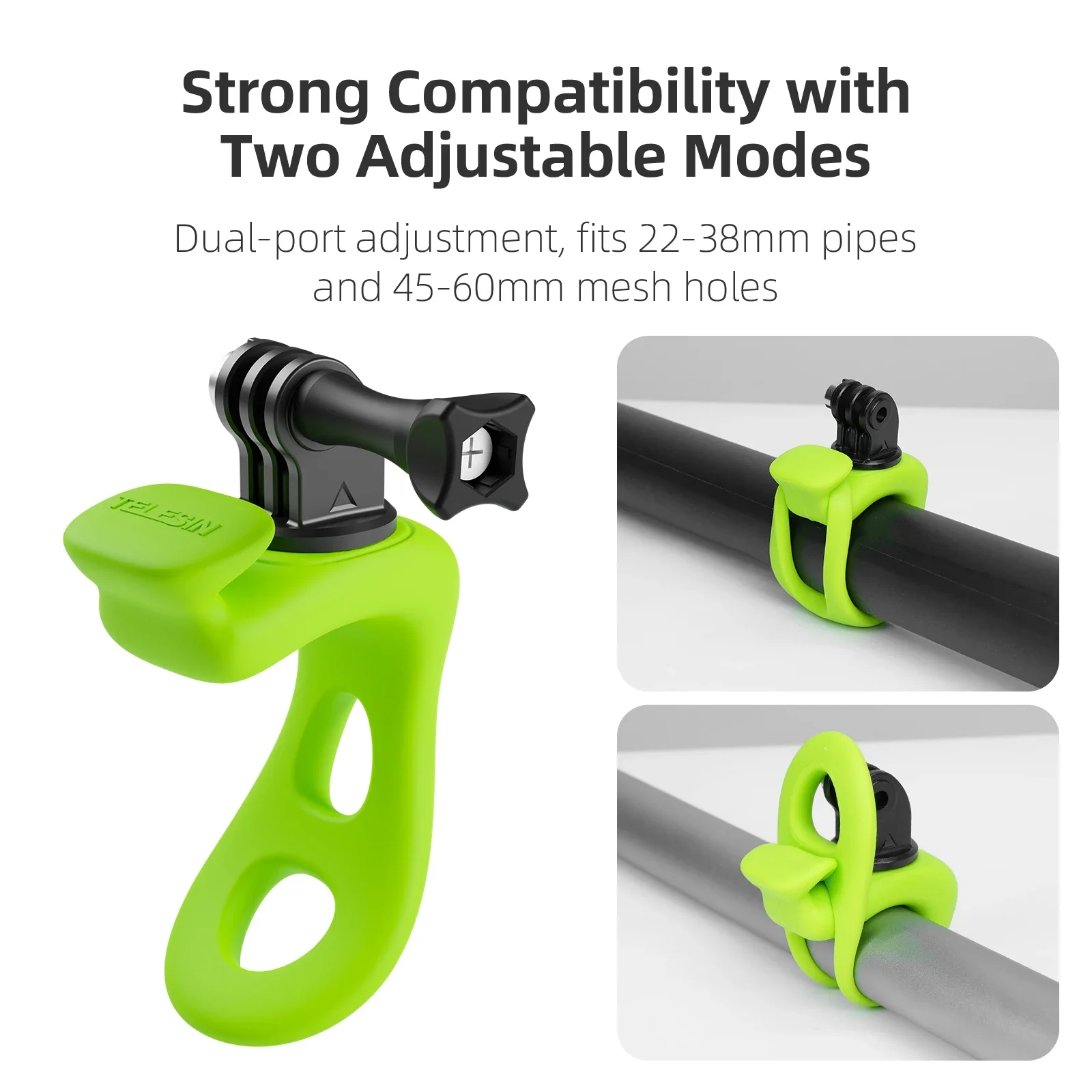 Support bracelet antichoc pour GoPro et caméra d'action, montré avec une montre connectée.