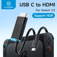 Док-станция Hagibis Switch 2 для Nintendo Switch/Switch2/OLED 4K при 60 Гц USB C-HDMI Кабель-адаптер 100 Вт PD Блок питания для ноутбуков ROG