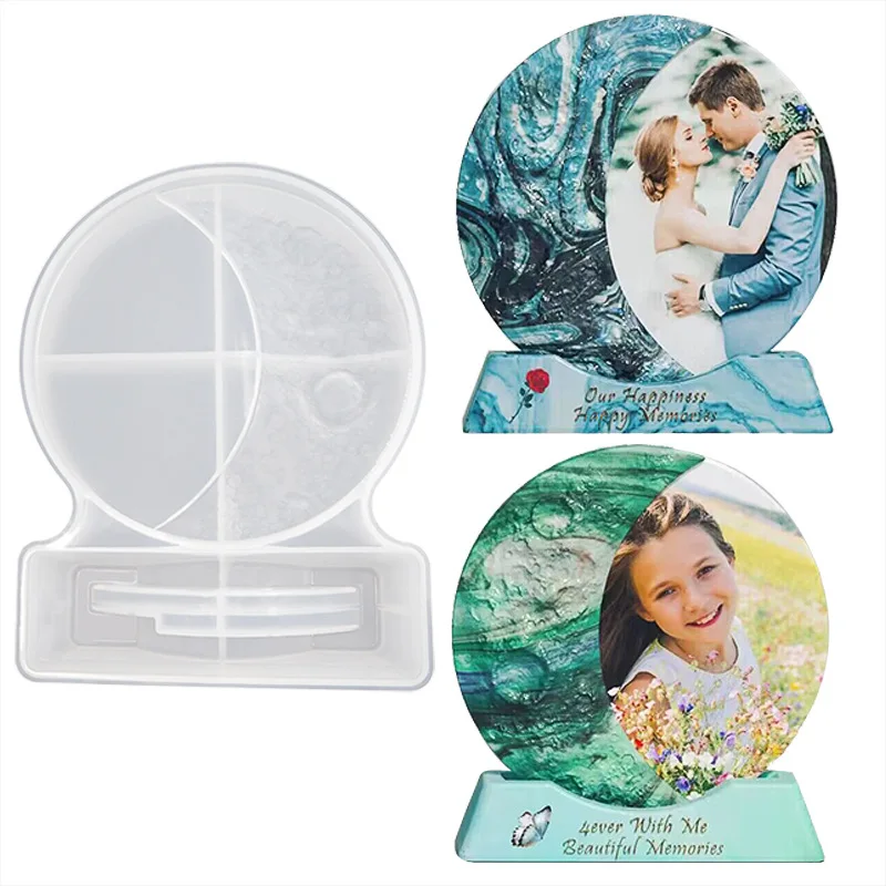 Silicone Moon Picture Frame Mold With Base 2