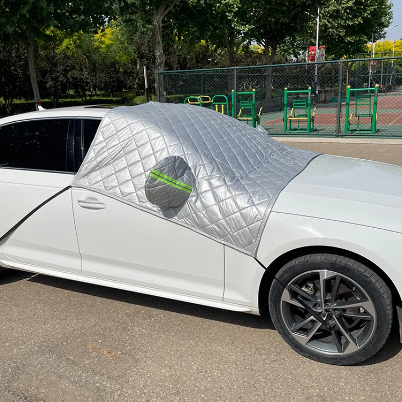 Car Windshield Snow Sun Shade Cover Heat Protection With Mirror For Car sedan SUV Truck Van Coupe