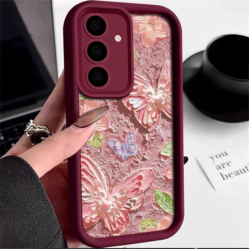 Elegant Oil Painting Butterfly Soft Phone Case Cover