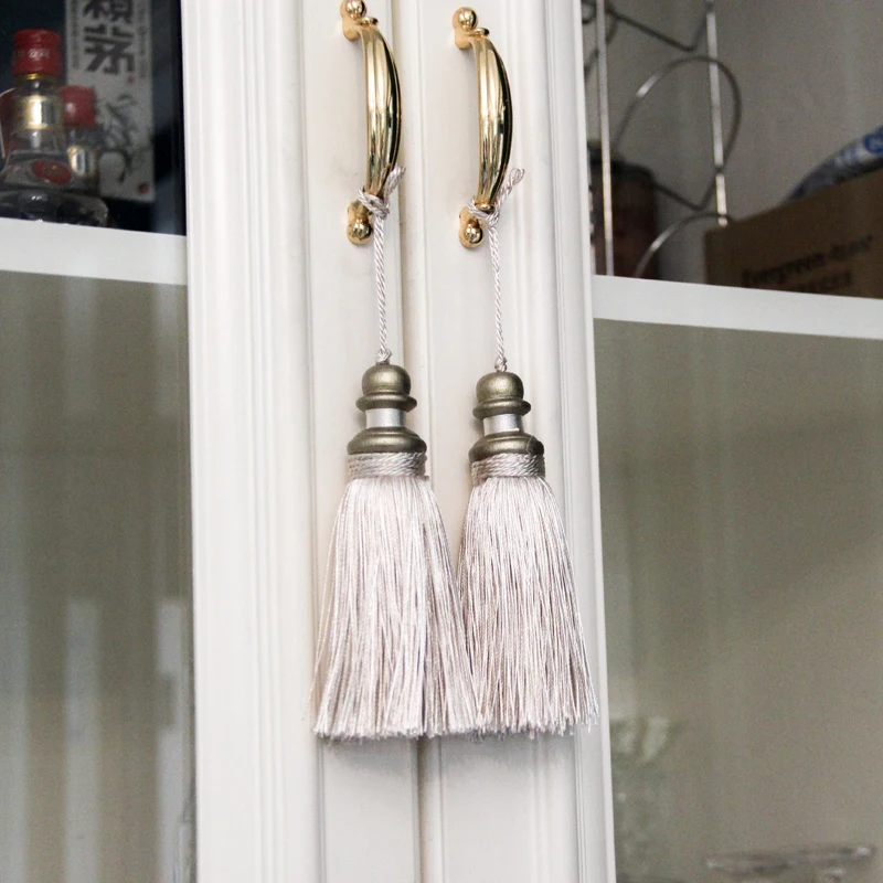 Golden Tassel Fringe Decorative Silk Rope for Home Decor and DIY Crafts