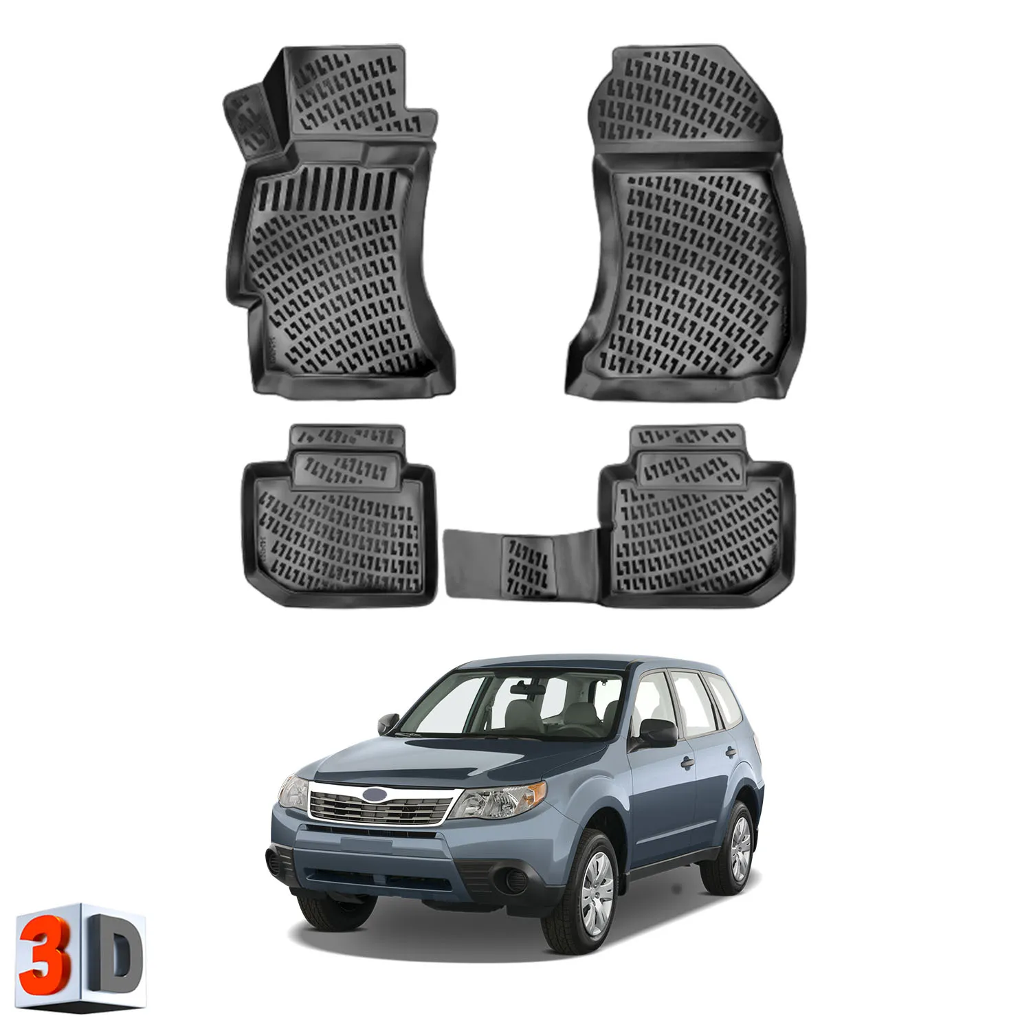 

Subaru Forester - (2013-2022) Floor Mats Liner Waterproof 3D - (Black)