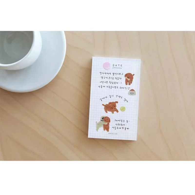 Korea Suatelier Sticker No.1160 Puppy Scrapbooking Material Craft Supplies Phone Notebook Deco Cute Cartoon Dog Stickers