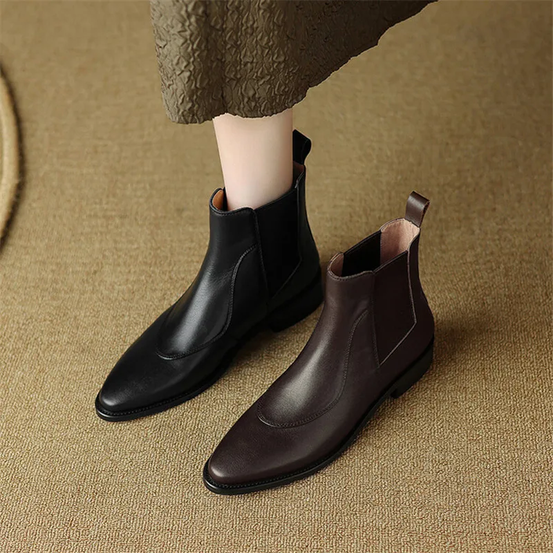 

2023 New Autumn/winter Women Boots Pointed Toe Chunky Heels Boots for Women Versatile Short Boots Knight Boots Winter Low Heels