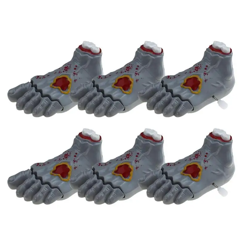 

Cute Halloween Toys 6pcs Practical Grey Ghost Feet Clockwork Toys Reusable Hand Clockwork Toy Charming Halloween Wind-Up Ghost