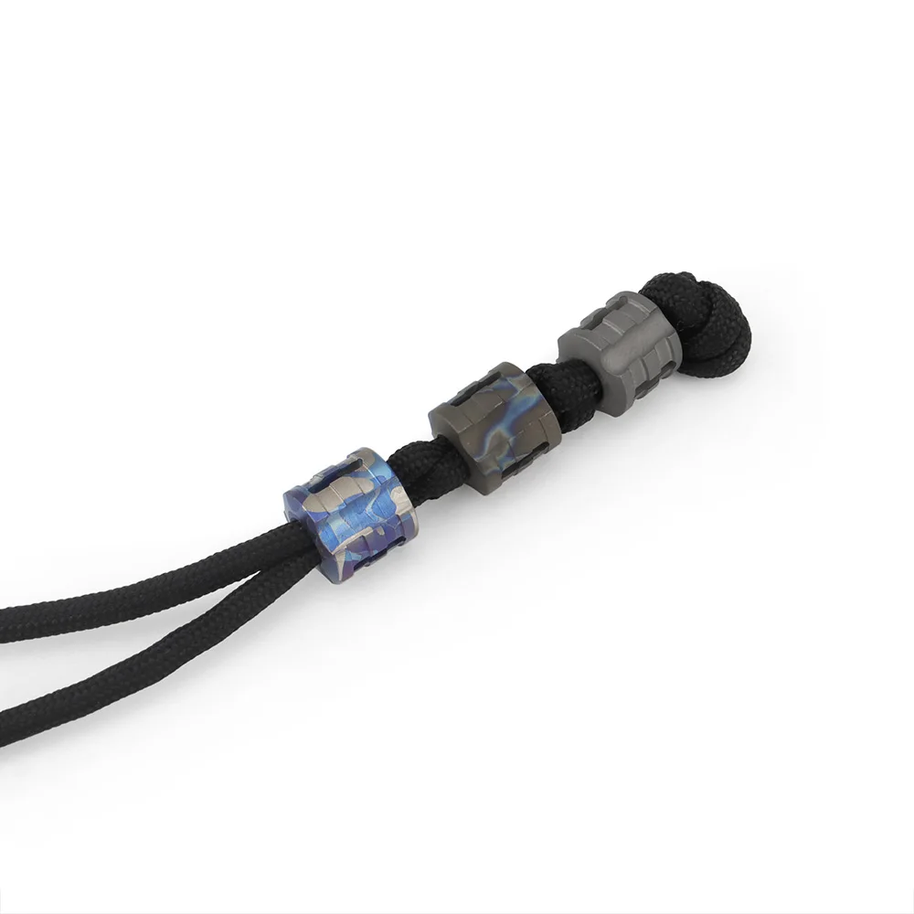 초경량 티타늄 합금 Paracord 비즈 목걸이 배낭 구슬 펜던트 액세서리 휴대용 야외 도구