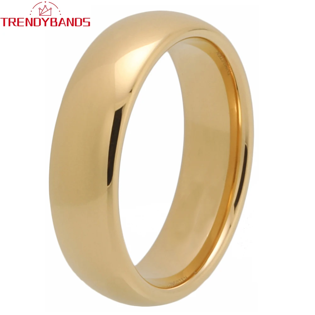 8mm 6mm Tungsten Wedding Rings for Men Women Engagement Band Classic Jewelry Domed High Polished Shiny Comfort Fit