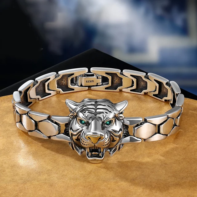 John Hardy Sterling Silver Legends Tiger Head Hinged Bangle Bracelet - Etsy