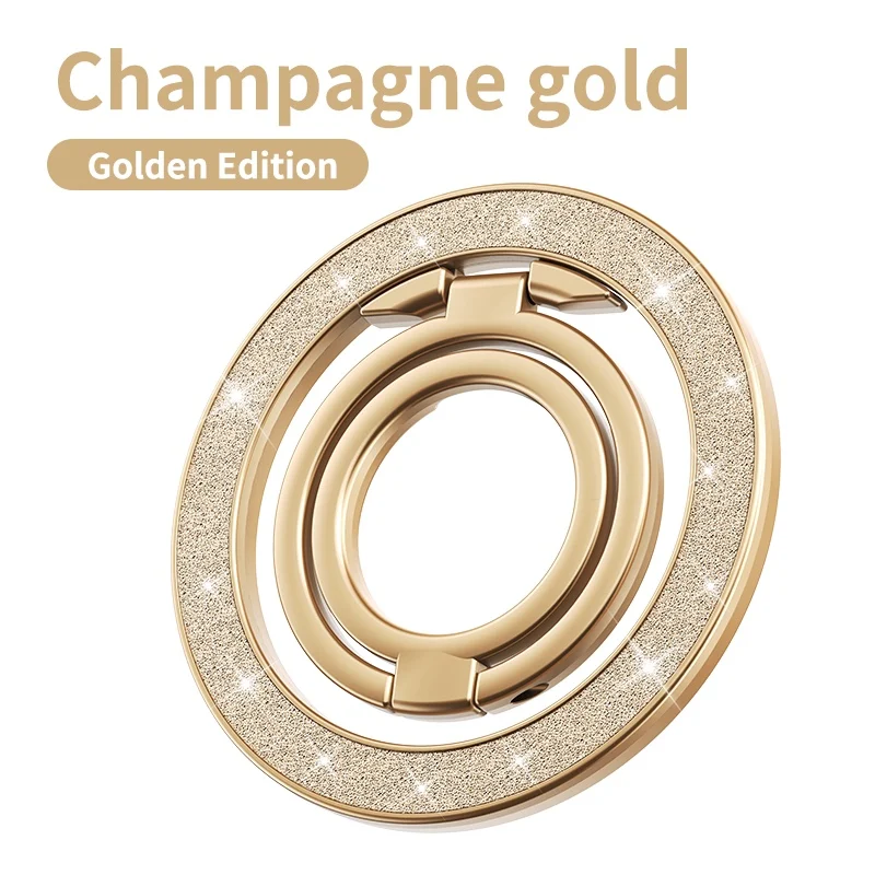 Cell Phone Double-sided Magnetic Holder for Magsafe Double Finger Ring Rotatable Folding Bracket for iPhone 17 16 15 pro Samsung