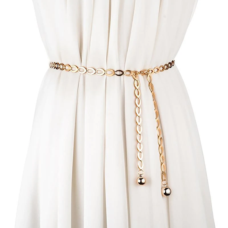 

Women Fashion Belts Luxury Designer Belt Retro Silver Carved Hollow Out Chain Belt For Women Elegant Round Metal Women Belt
