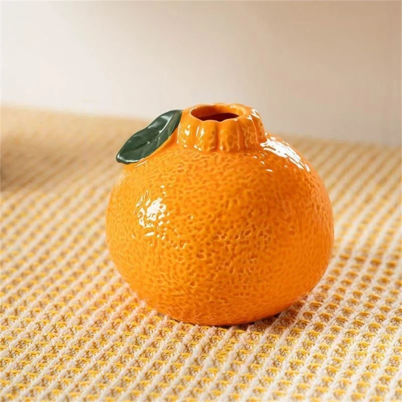 Modern Decorative Vases Centerpieces Tangerine Shaped Ceramic Vases Minimal Art Flower Vases for Living Room Home Decors 3