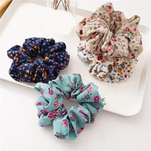 

Hair Ring Floral Scrunchie Rubber Bands Elastic Hair Tie Ponytail Holder Hair Accessories Women Girls 1Pcs Hair Scrunchies