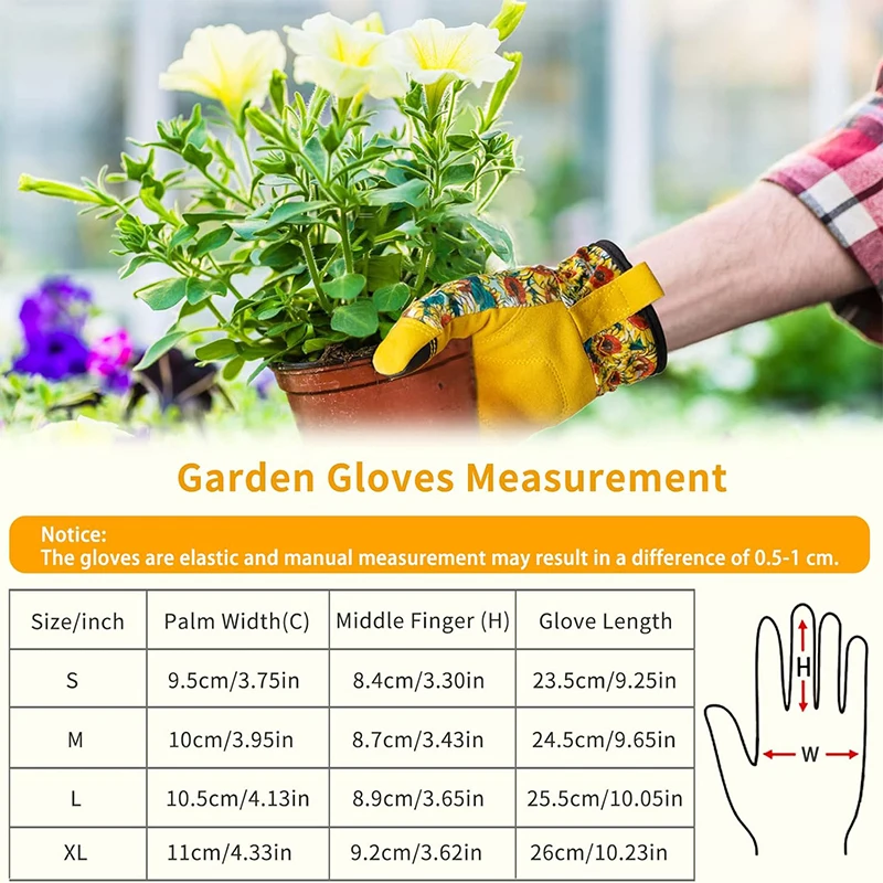 Gardening Gloves Thorn Proof Gloves Short Style Canvas Rose Pruning Garden Gloves with Touch Screen Breathable Work Gloves 6