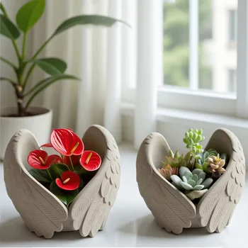 Angel Wings Silicone Flowerpot Mold 1