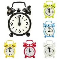 Mini Alarm Clock Electronic Round Number Double Bell Desk Table Digital Quartz Clock Home Decoration Retro Portable Cute Durable 1