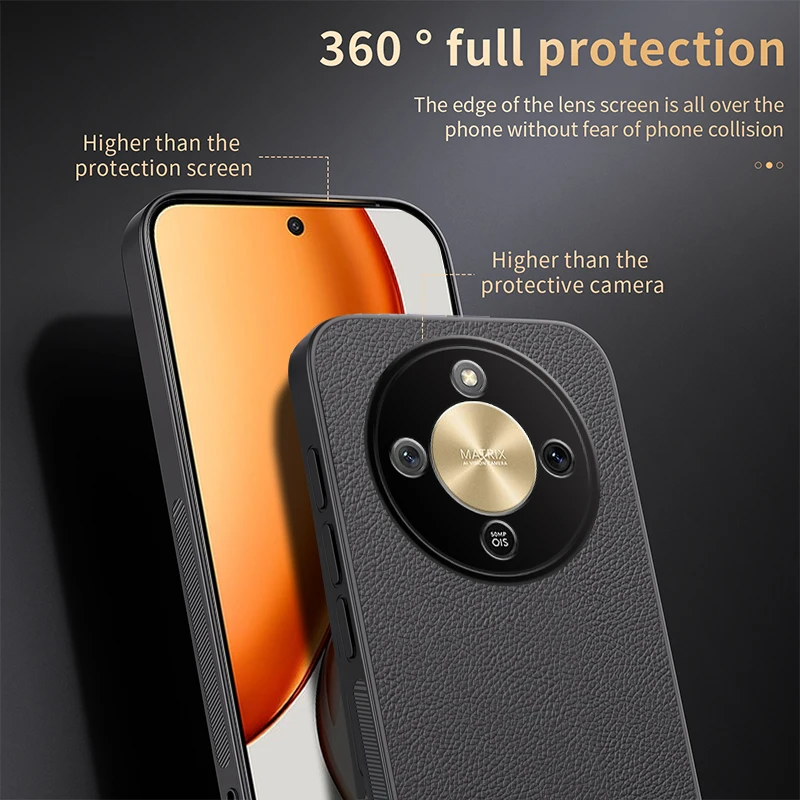 Leather Magnetic Charging Case - Business Anti-Fall Protective Cover