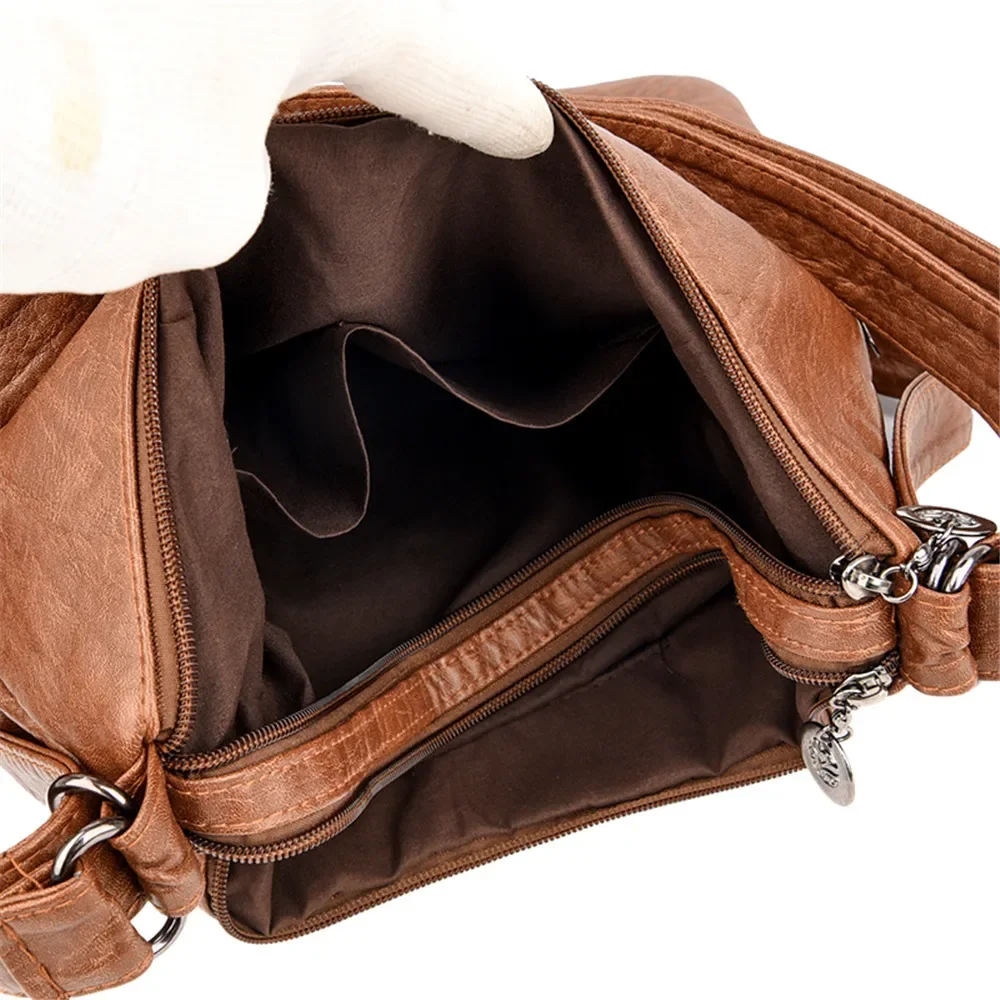 Women High Quality Leather Backpacks Vintage Female Shoulder Bag Sac A Dos Travel Ladies Bagpack Mochilas School Bags for Girls 6