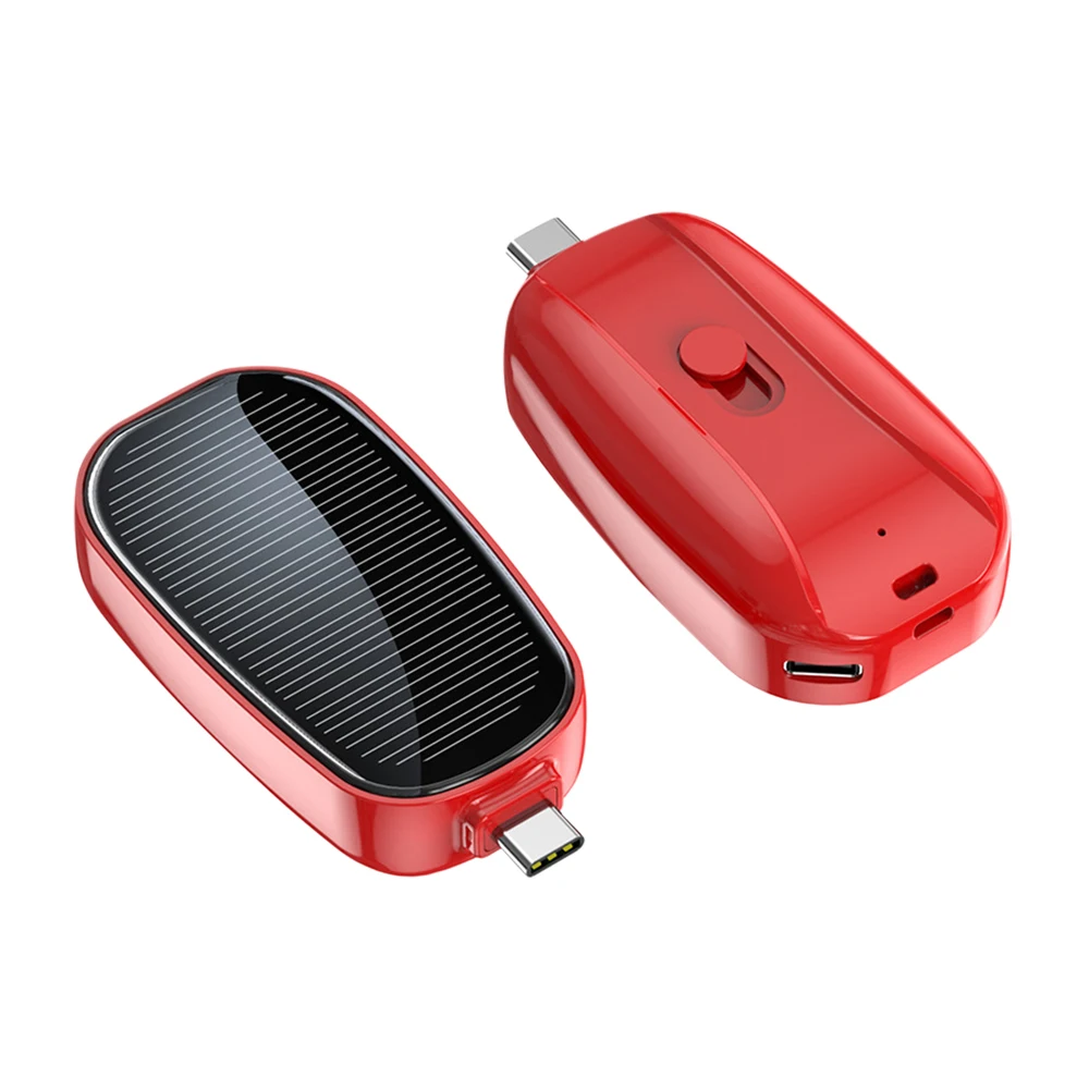 Chargeur Solaire Porte-clés 1500 MAh - Avec Lampe Torche LED - Résistant à L'Eau - Pour Camping, Urgence - Compact