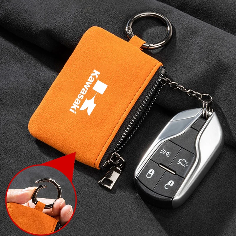 Suede Car Badge Wallet Key Case Coin Purse For Kawasaki Vulcan S Z750 Z900 ZX-6R 900 Classic 250 Ninja 250 650 H2 Z1000 ZX-4R - 34