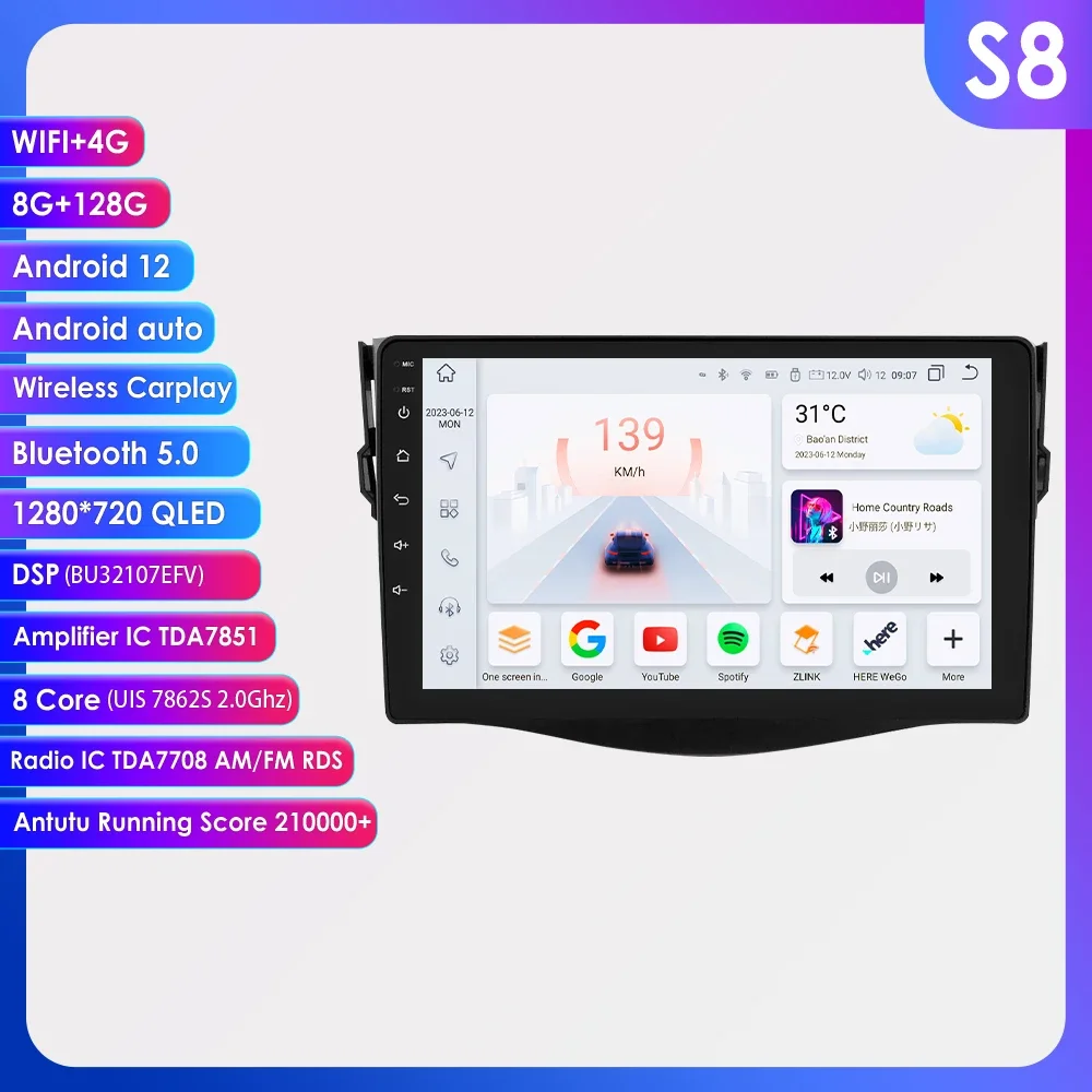 9"7862 Android Autoradio multimedia player for Toyota RAV4 Rav Car radio GPS Stereo 4G 8Core Auto Carplay HeadUnit
