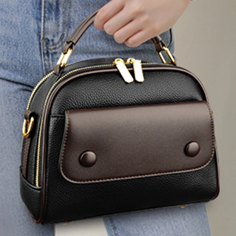 

Women's Black Retro Shoulder Bag Small Pu Leather Classic Flap Female Vintage Handbag Multi Pocket Ladies Elegant Crossbody Bags