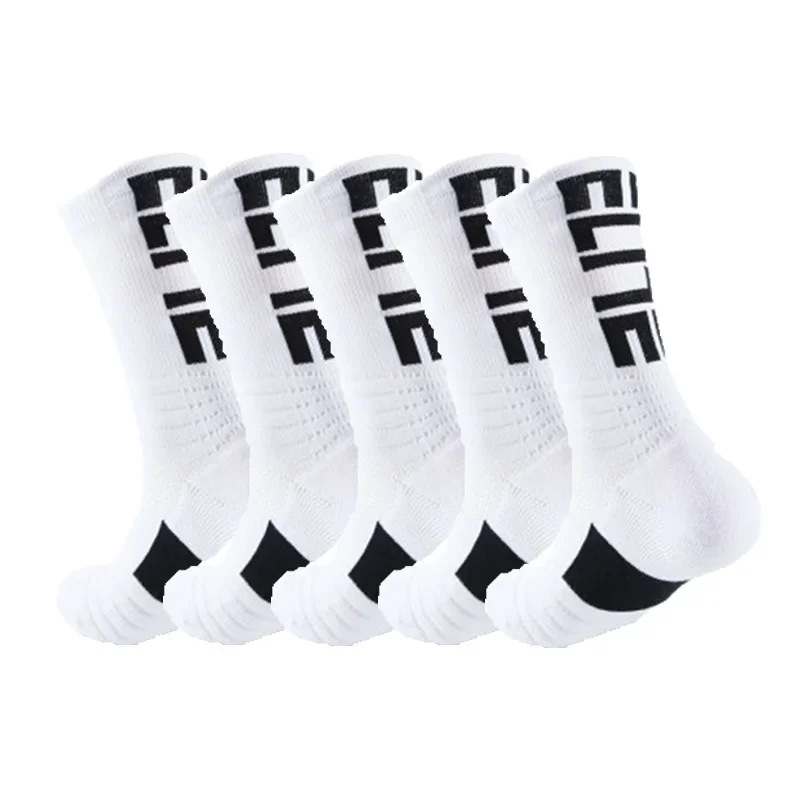 Professional Cotton Basketball Socks 5Pairs Compression Durable