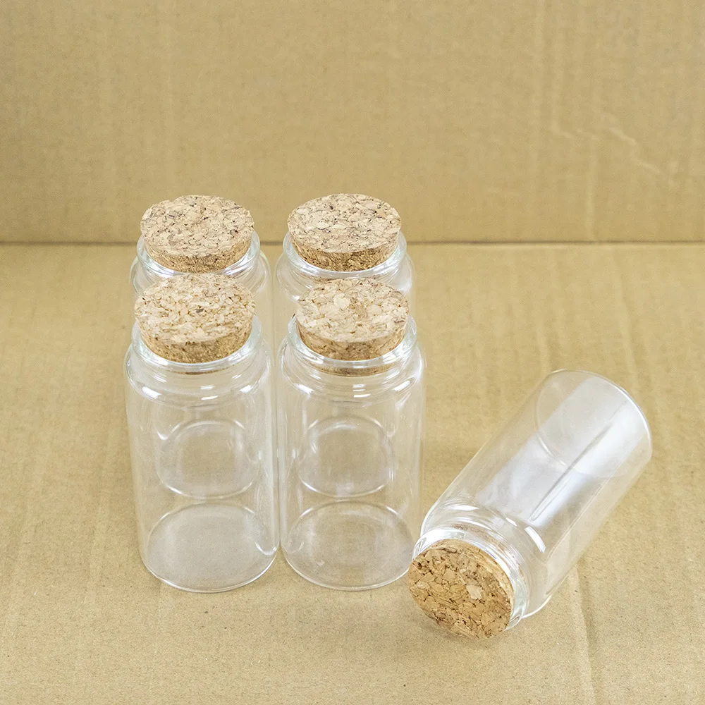 

12 PCS 47*90mm 100ml Glass Bottles With Cork Spicy Storage Tiny Bottle 100CC Containers Glass Spice Vials Craft DIY Small Jars