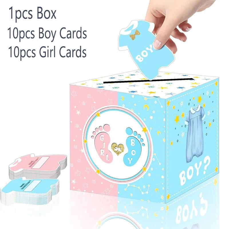 Baby Gender Reveal Voting Box Baby Shower Decorations Party Invitations Voting Games He or She Gender Reveal Party Supplies