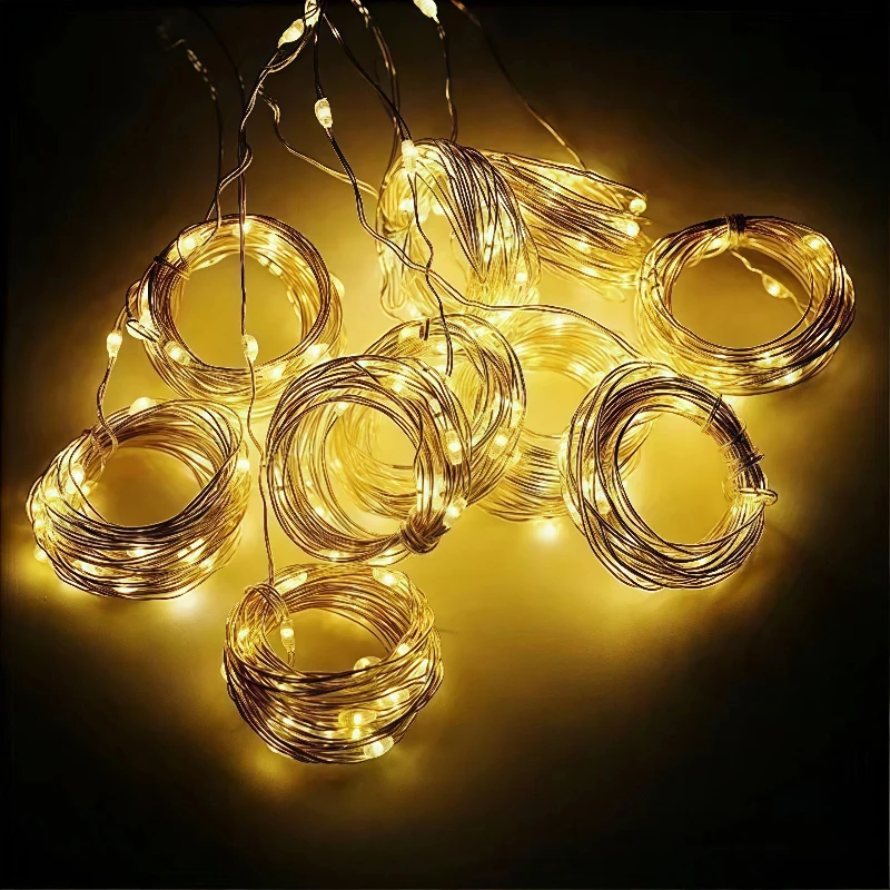 3M LED Curtain String Lights Fairy Decoration USB Holiday Garland Lamp with 8 Modes Home Garden Christmas Party New Year Wedding
