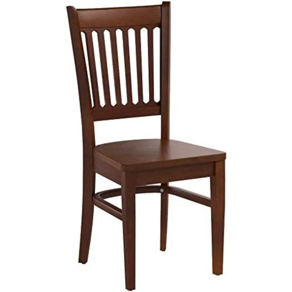 Kitchen Dining Chairs-Slat Back Wood Seat Chairs