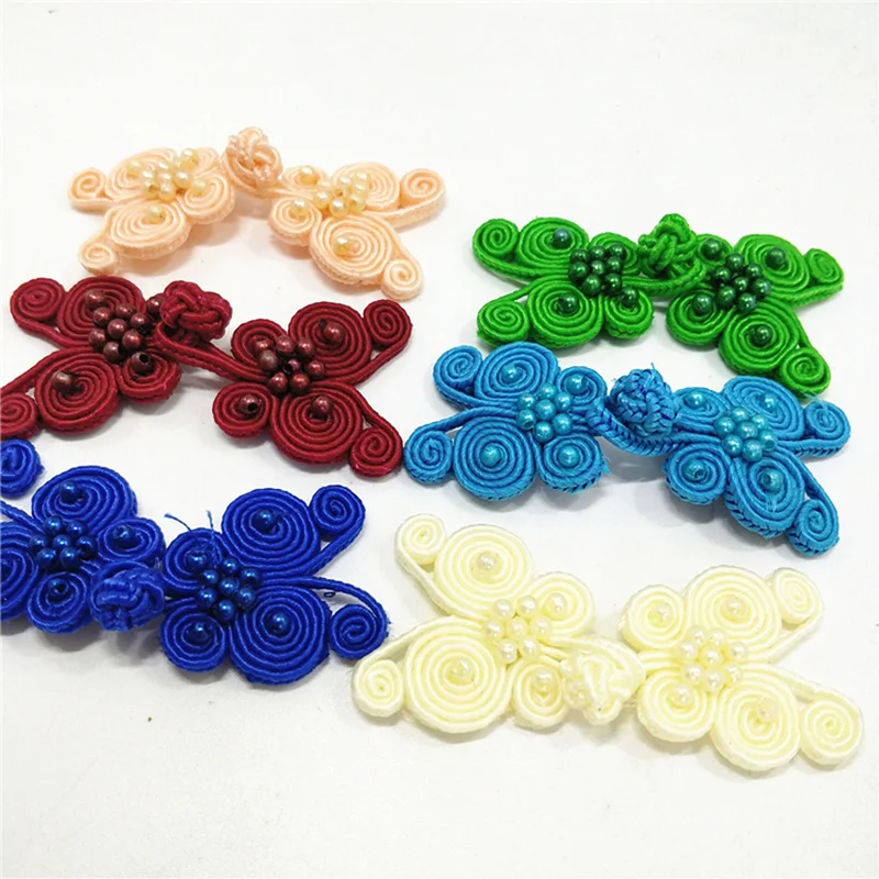 2 Paires Chinois Grenouille Fermeture Fleur Boutons Fasteners Sewing Pour Cheongsam 