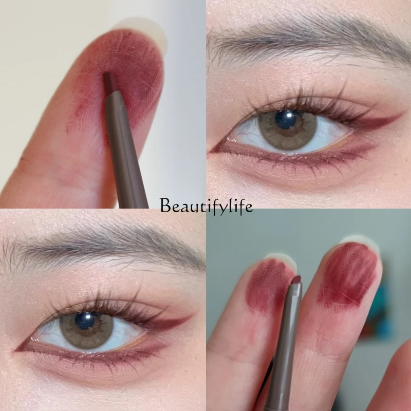 

Light Retro Wine Red Eyeliner Waterproof Not Smudge Ultra-Fine Color Novice Eyeliner Smooth
