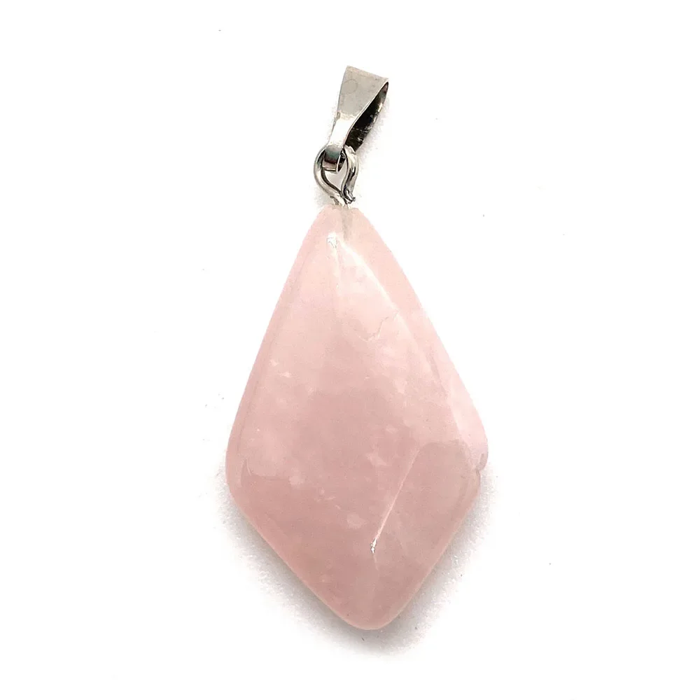 10pcs Natural Stone Rhombus Amethyst Malachite Tiger Eye Pendant Onyx Fashion Jewelry DIY Necklace Earring Boutique Accessories