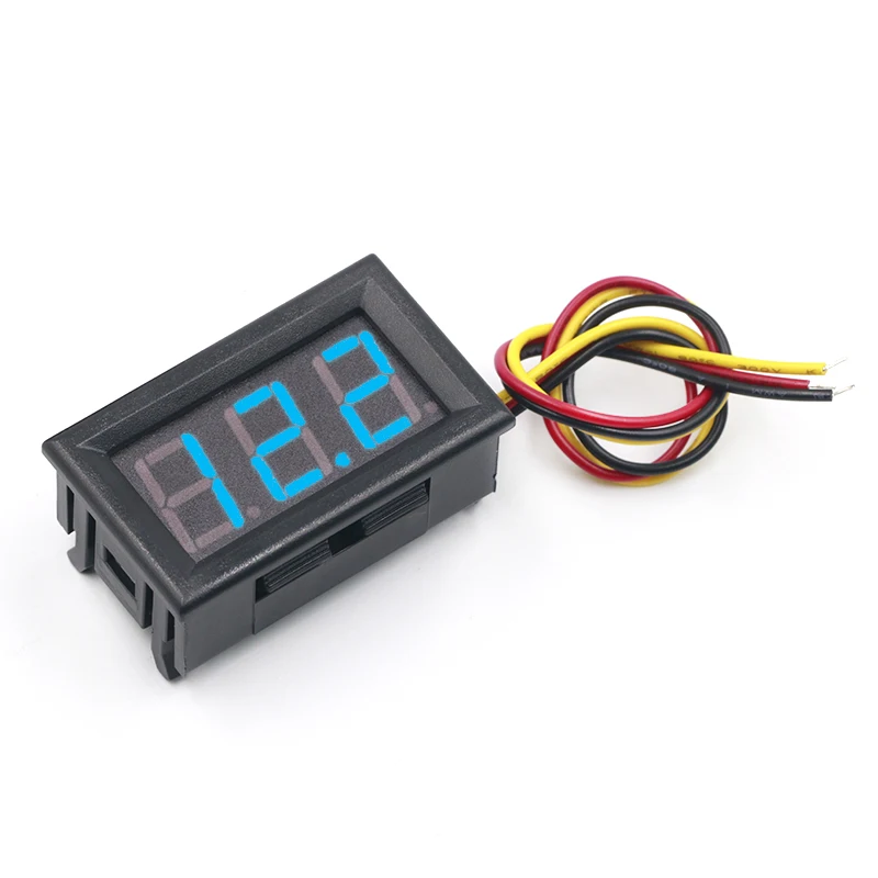 black tape measure 0.56 Inch Mini Red Green Blue LED Display Panel Voltage Meter Voltmeter Home Use Voltage 3 Three Digital DC 4.5V 30V 2 / 3 Wires clothing measuring tape Measurement & Analysis Tools