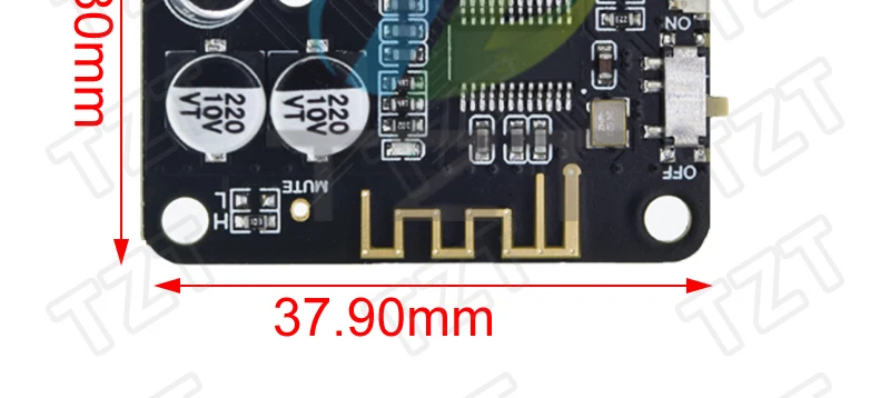 TZT Bluetooth-5.0 Decoder Audio Board BT5.0 PRO MP3 Verlustfreier Player Stereo Musikverstärker Modul mit Gehäuse – Detail 4