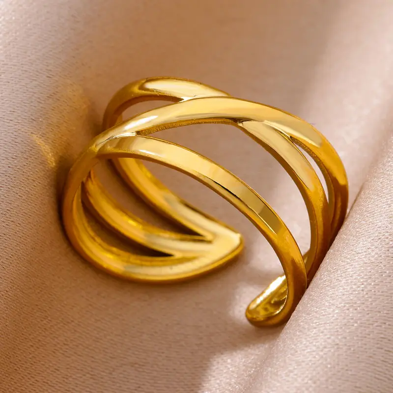 Stainless Steel Rings Gold Color Never