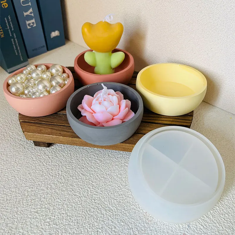 Round Cement Candle Mold 4