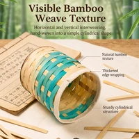 DIY Bamboo Weaving Pen Holder Material Kit Handmade Desktop Stationery Storage Bucket Craft Supplies for Gift Home Office Decor 5