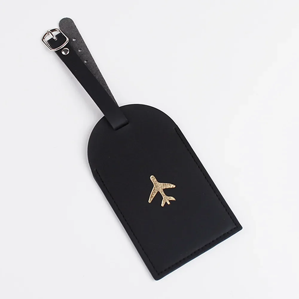 Portable PU Leather Luggage Tag - Travel Accessory for Name and Address Display