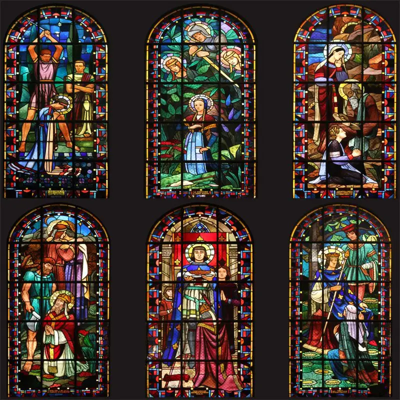 

Windows Privacy Film Church Style Stained Glass Window Stickers Static Cling Decorative Frosted Window Films Customized Size