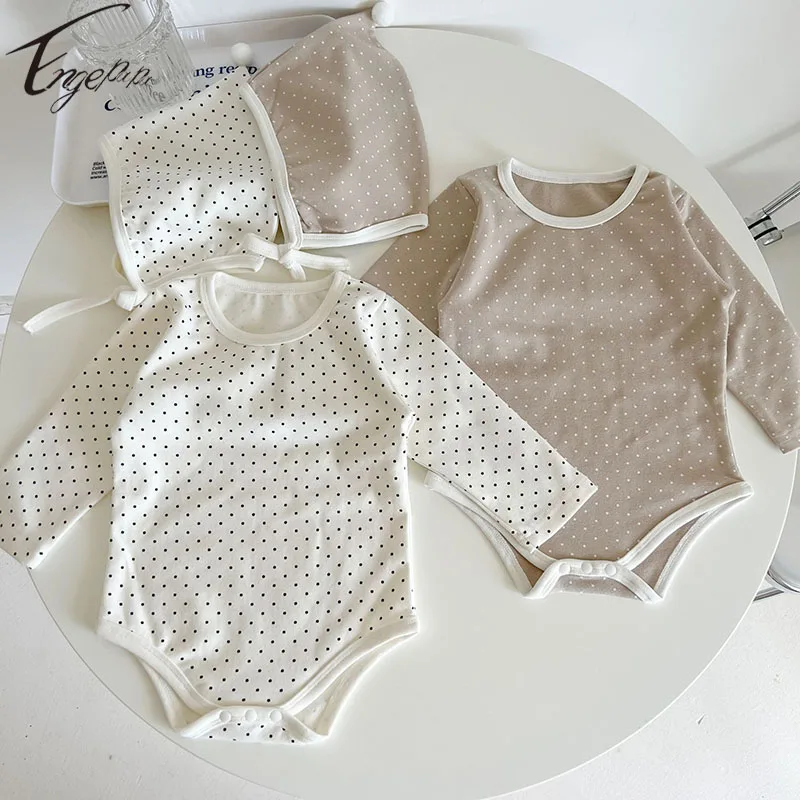 

Toddler Baby Girls Dot Rompers Girls Wings Rompers Jumpsuit+Hat Infant Girls Long Sleeves Rompers Spring Autumn Clothes