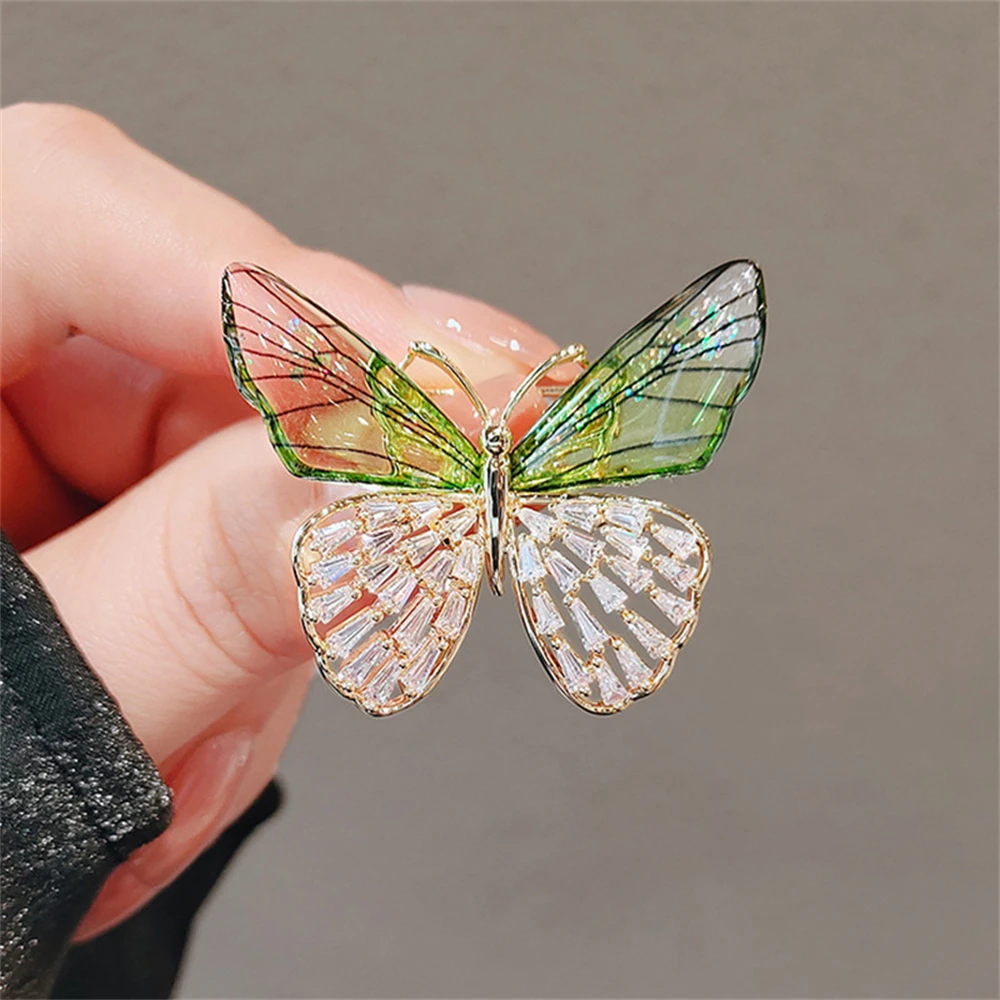 Elegant Butterfly Brooch Pins For Women - Enamel & Rhinestone Set For Dresses, Jackets, And Gifts