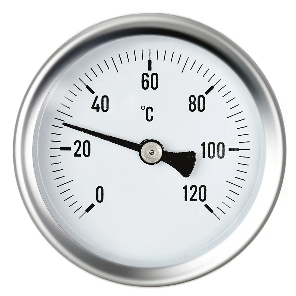 

Durable Stainless Steel Thermometer 63mm Dial Measure Water Oil and Air Temperature Perfect for Heating Systems and Grills