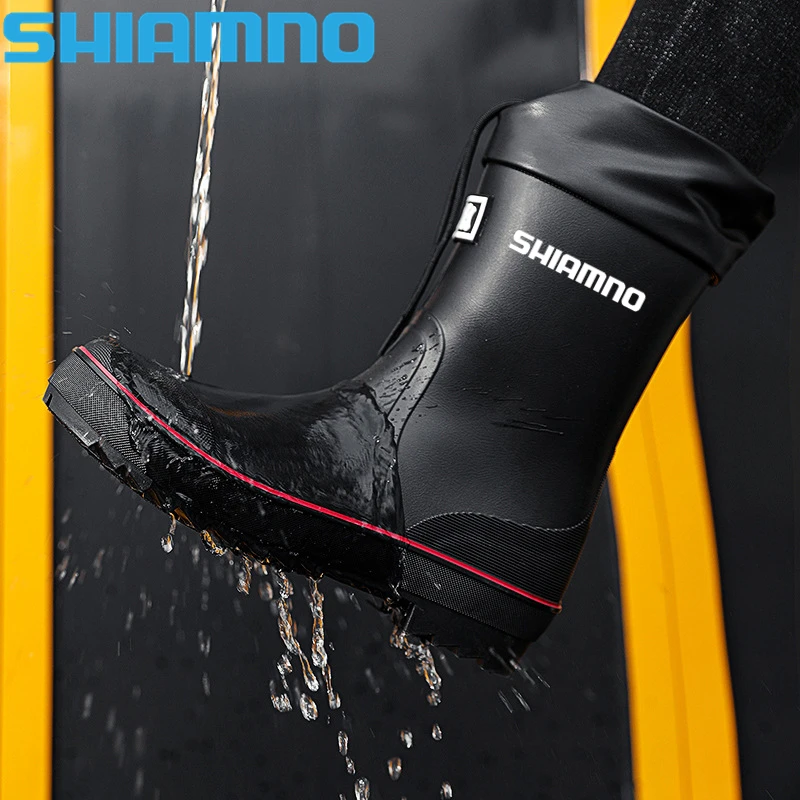 

Men Rain Boots High Rain Boots Platform Snow Boots Winter Windproof Cotton Winter Warm Slip on Shoes Outdoor Fishing Shoes